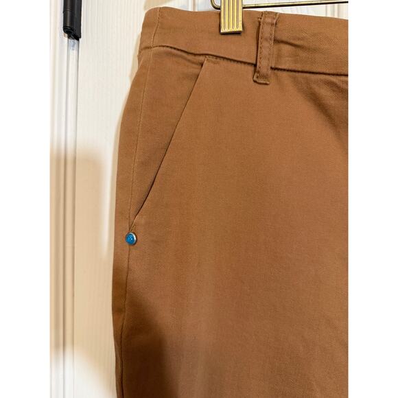 KUT from the Kloth Straight Leg Pants 12 Brown Mid Rise Stretch Chino Trouser - Picture 4 of 11